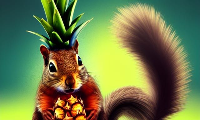 Squirrel pineapple fan