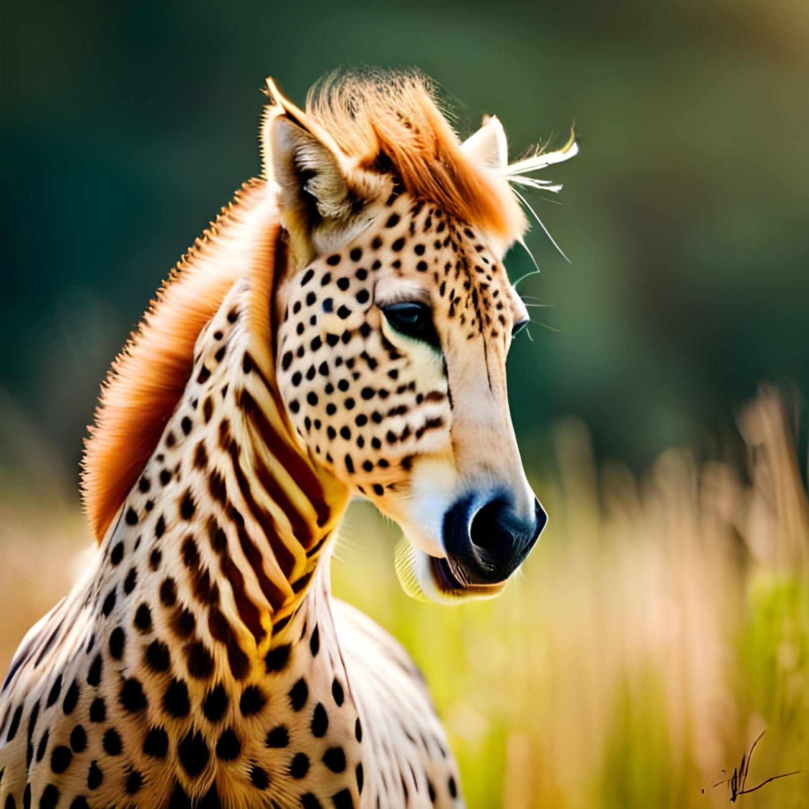 Adorable Cheetah Horse Hybrid on Sunny Day