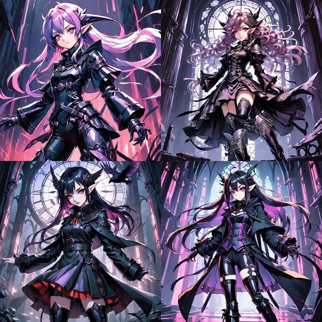 Gothic Fantasy Elf Girl in Rich Patent Leather Attire