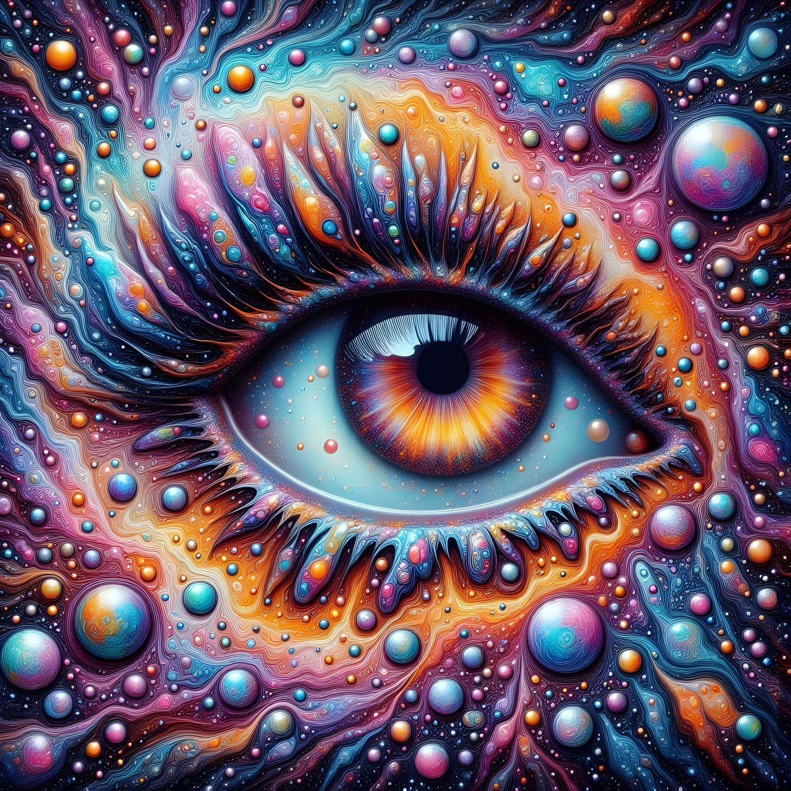 <lora:FiosMysticAura:1.0> <lora:-Fluid Art-:1.0> Eye Abstract Art