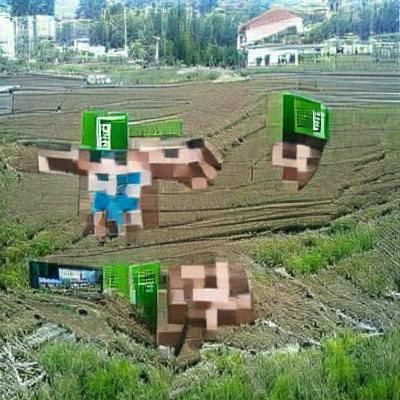 Voxel Landscape in Minecraft Style