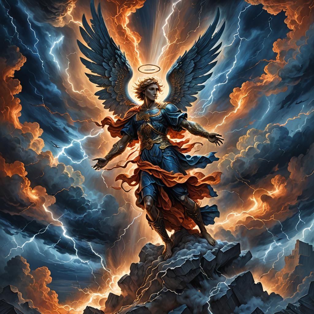 Angels vs Demons: A Surreal Cosmic Battle