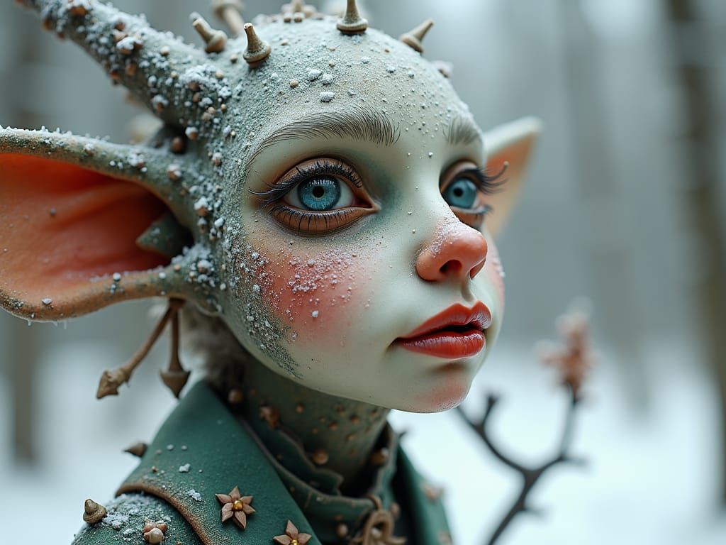 Frigid Pixie Woman in 3D Ceramic Art Style