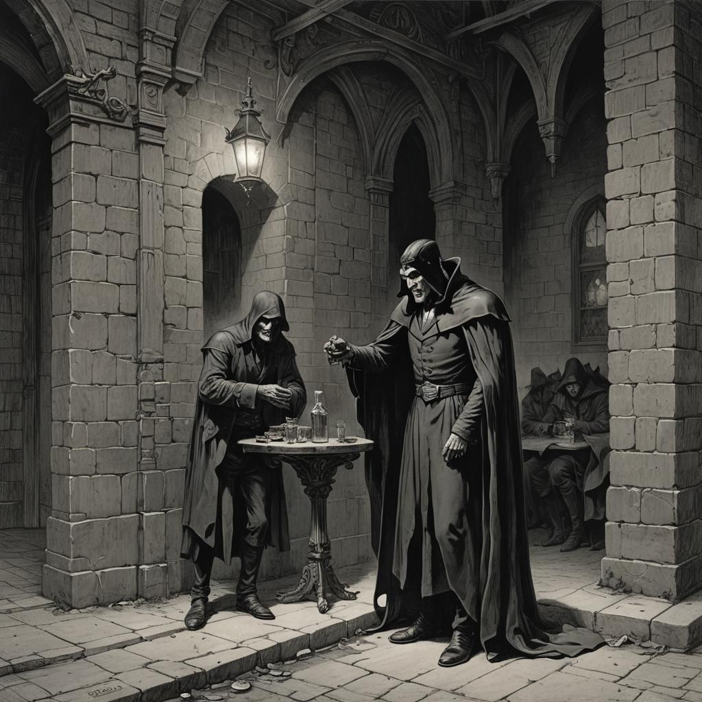 Dracula's Thirst: A Gothic Street Scene
