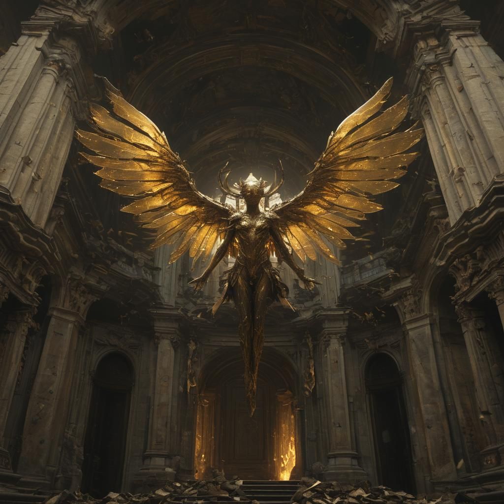 Dark Faerie in Baroque Castle: Cinematic Digital Painting