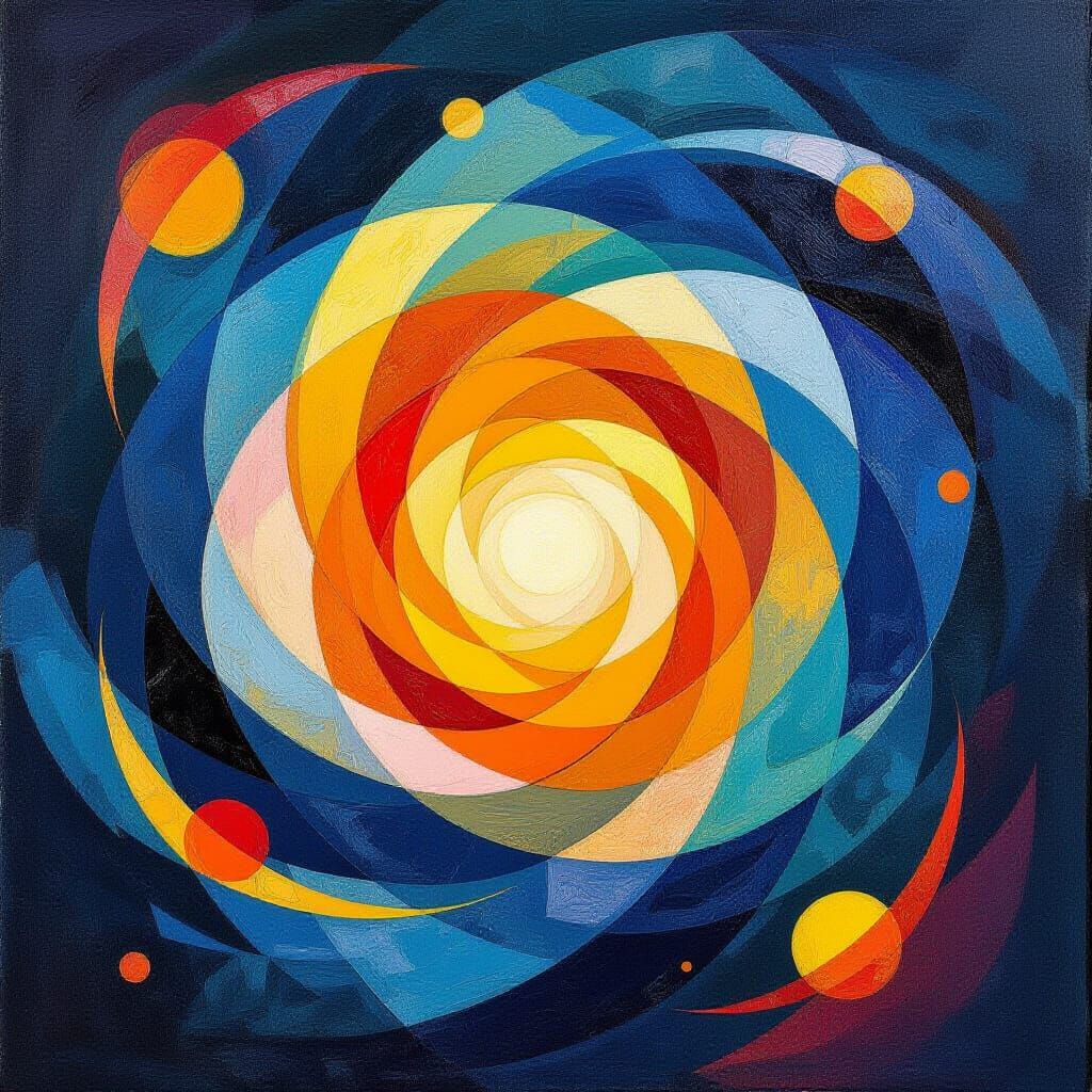 Abstract Expressionist Painting of Joyful Energy