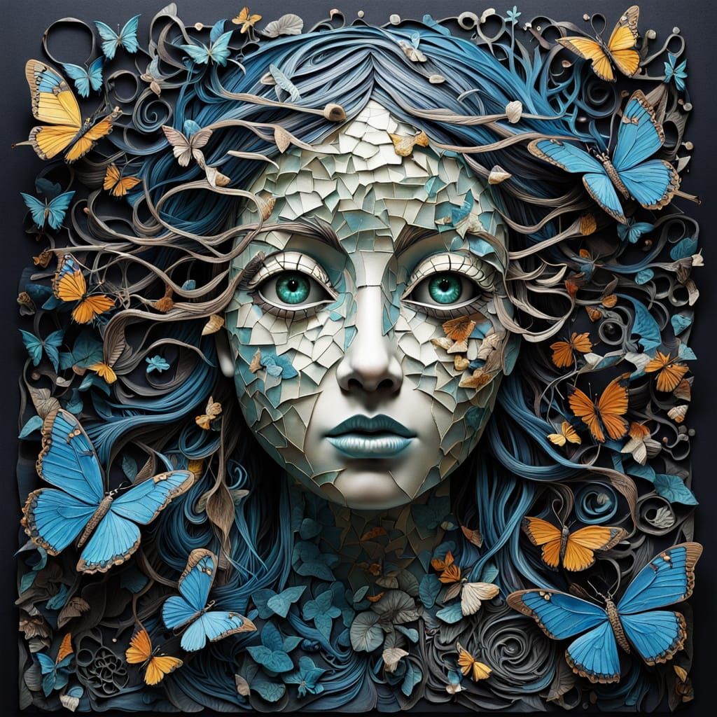 Surreal Fragmented Sculpture Celebrating Resilience and Auth...