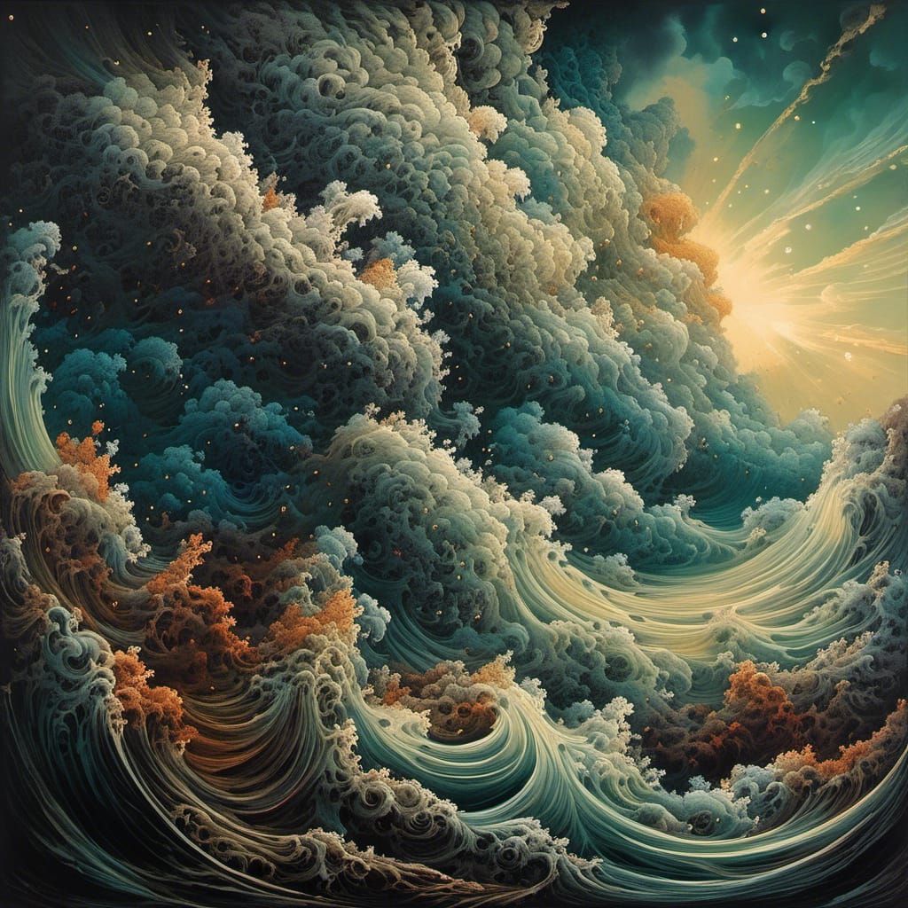 Colorful Greek God in Acrylic Digital Painting