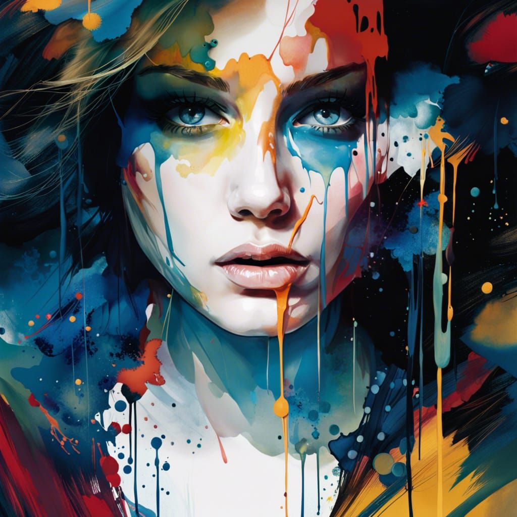 Detailed Splash Art Portrait of a Woman