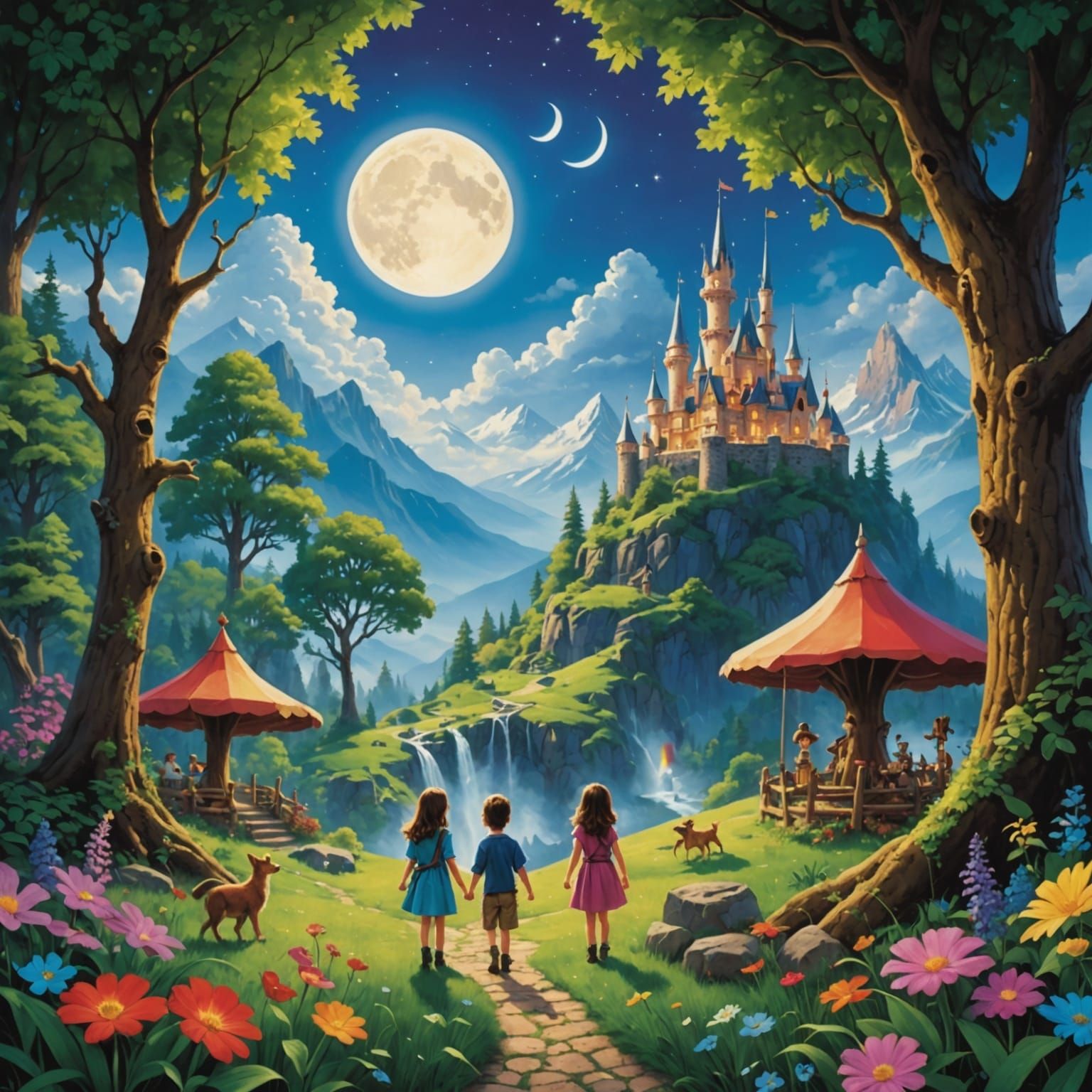 Whimsical Fantasy Landscape in Dreamlike Atmosphere