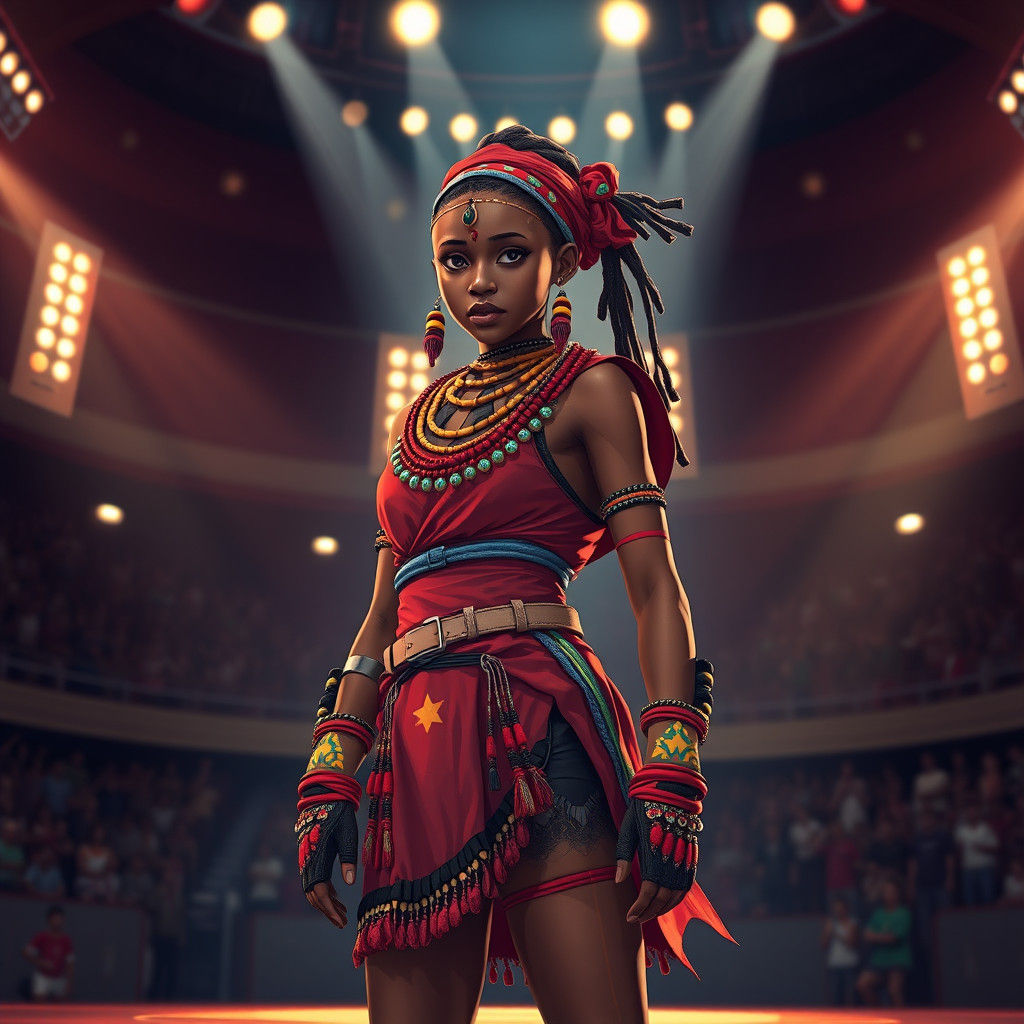 Kenyan Girl Warrior in Anime Fighting Tournament