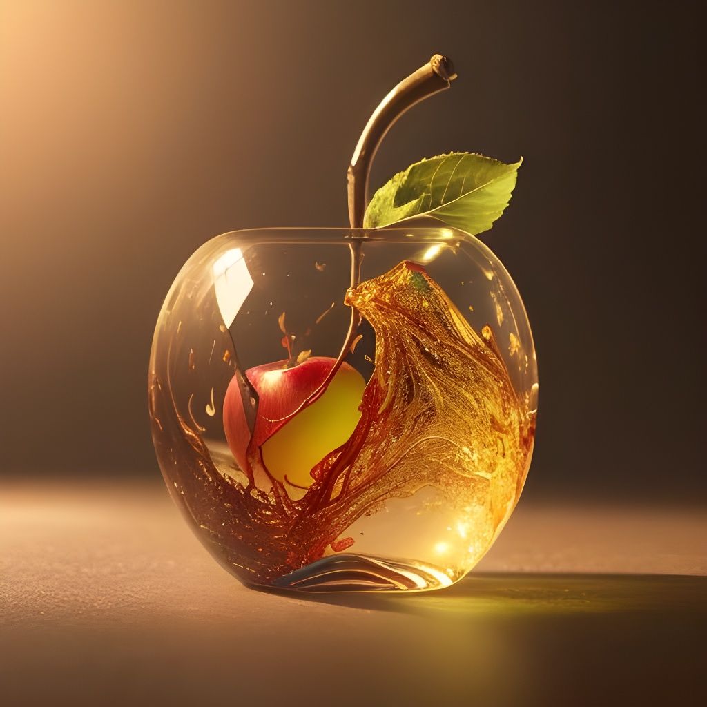Hyperrealistic Landscape Inside Glass Apple