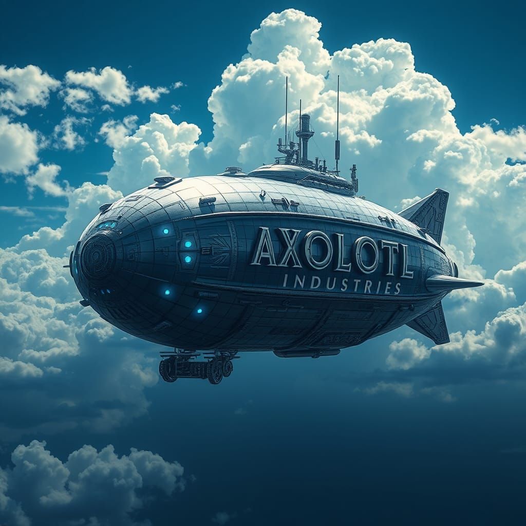 Axolotl Industries Airship: Detailed Matte Painting
