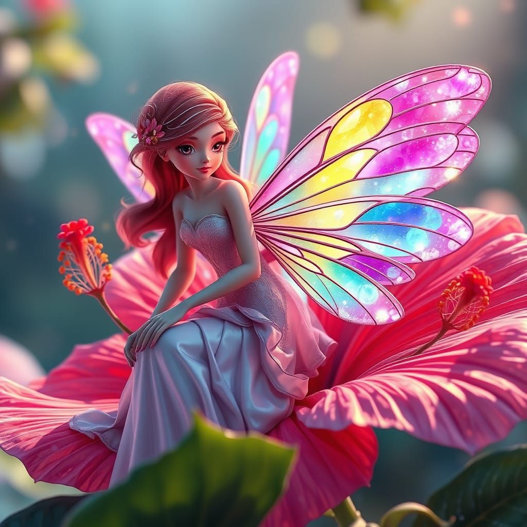 Radiant Fairy Princess with Crystal Wings
