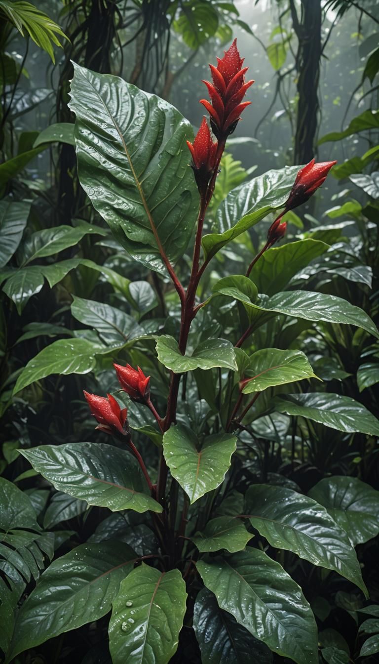 Photorealistic Carrion Flower in Tropical Rainforest