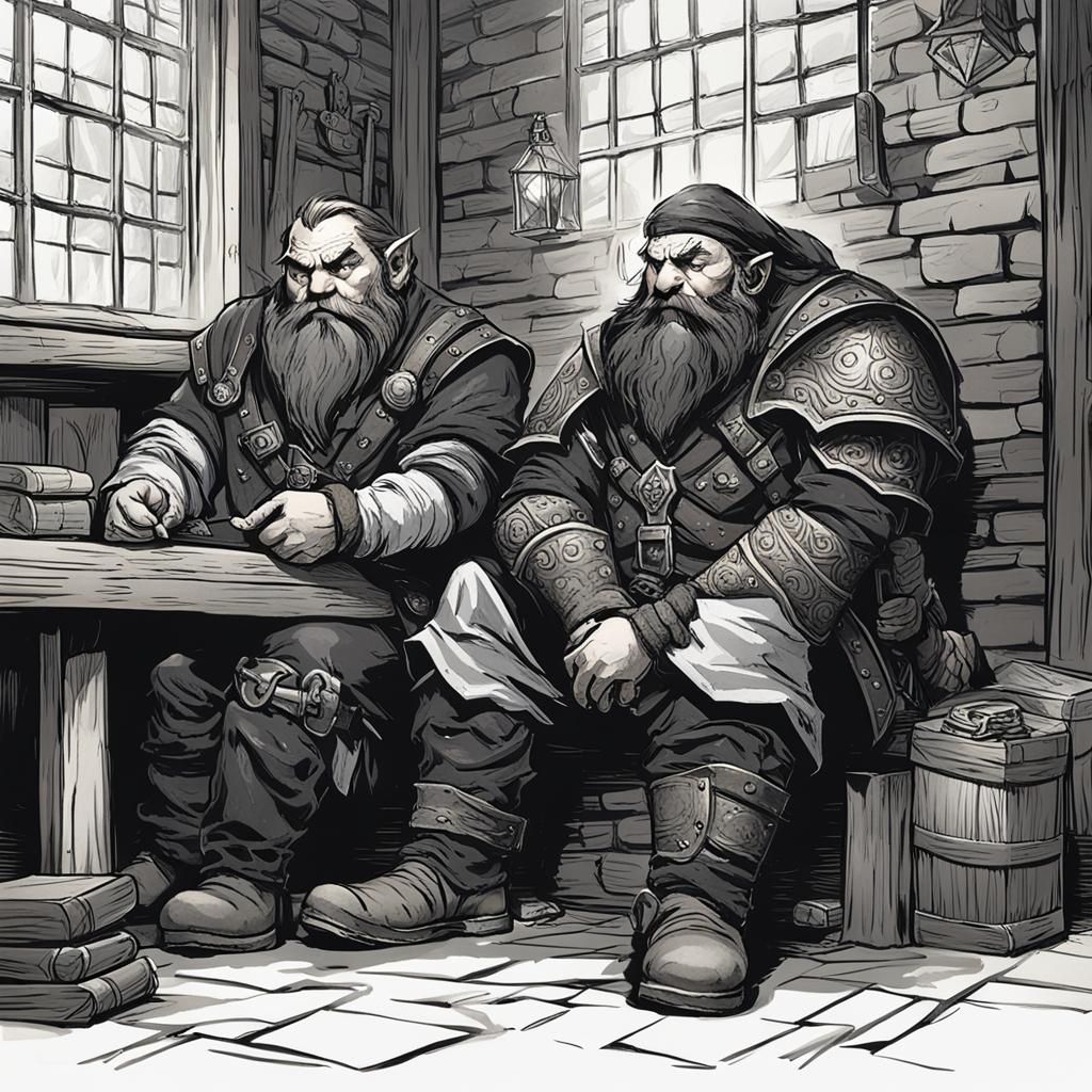Dwarf and Elf Thieves Await Adventure
