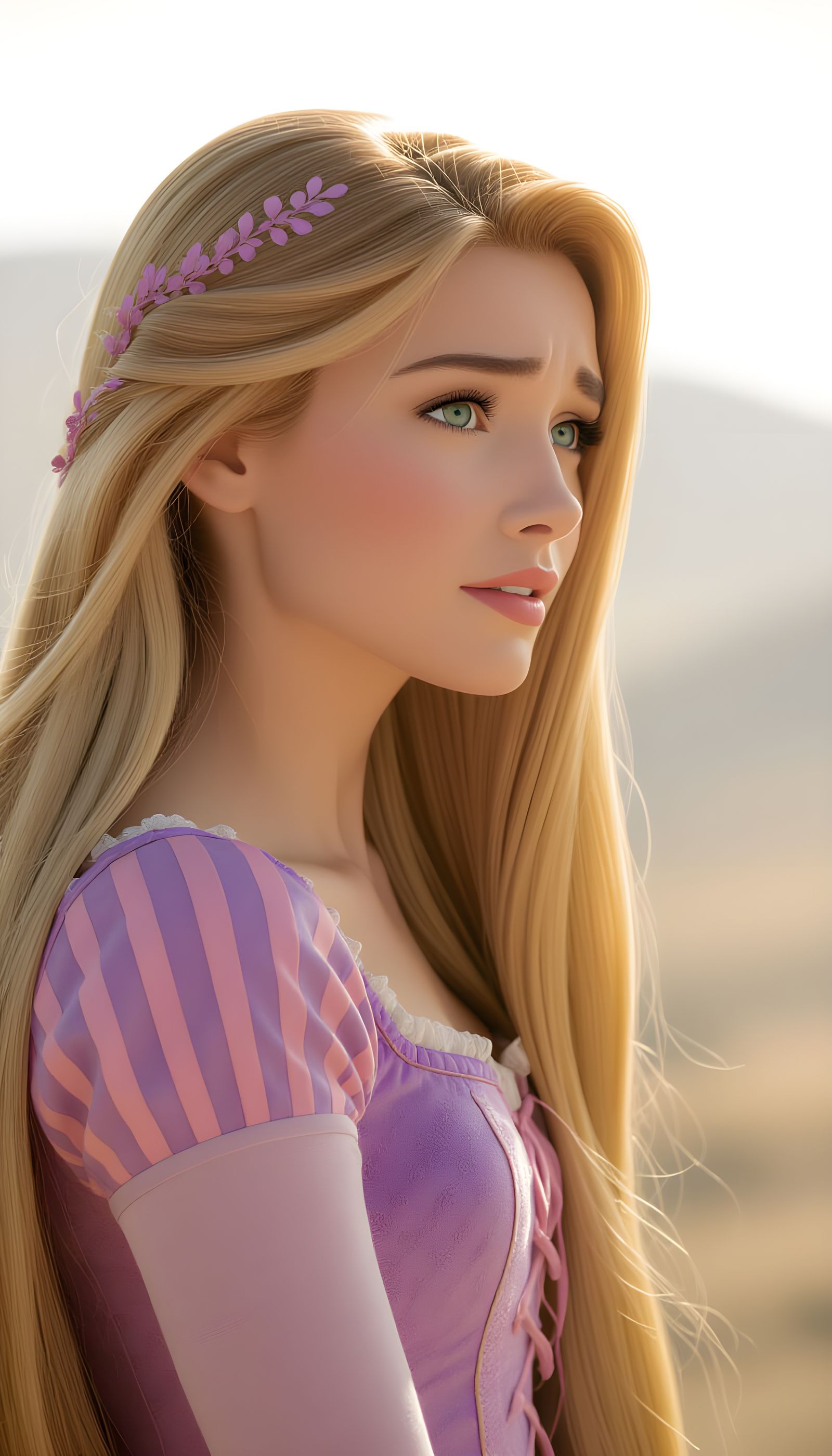 Pixar-Style Rapunzel Portrait Cinematic Film Still