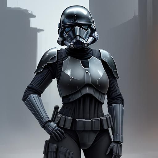 Female Death Trooper in Black Armor