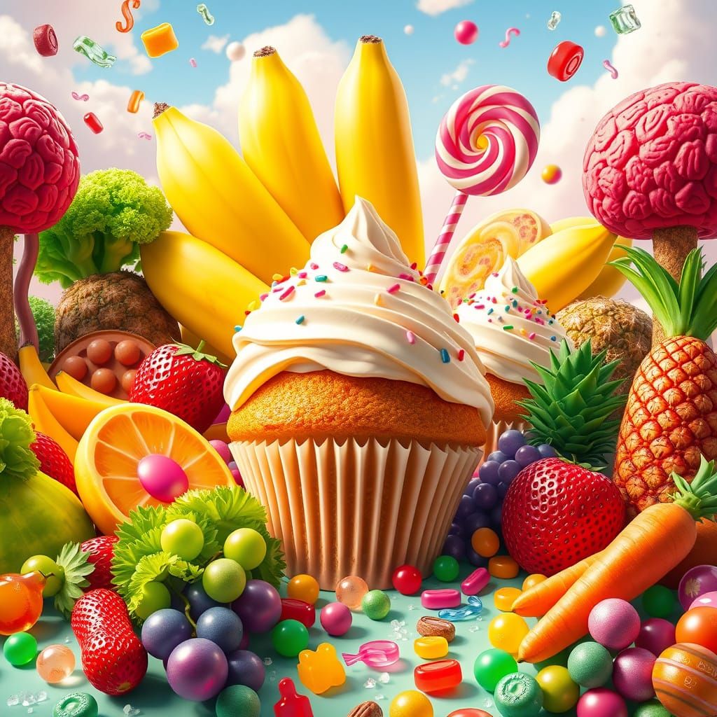 Whimsical Candyland Wonderland in Vibrant, Hyper-Realistic S...