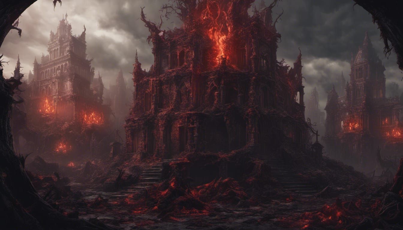 Lovecraftian Elder God World in Dark Fantasy Style