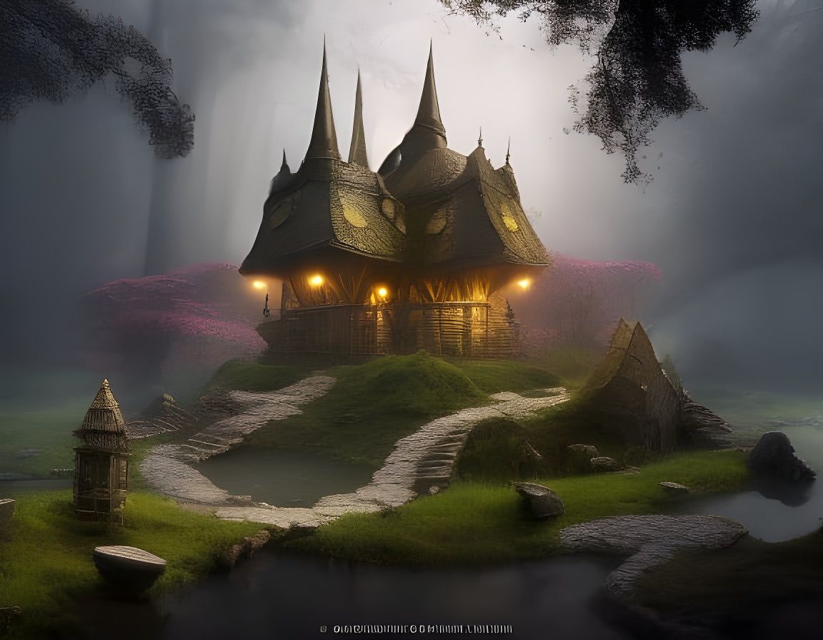 Enchanted Miniature Castle by Gustave Doré and Studio Ghibli