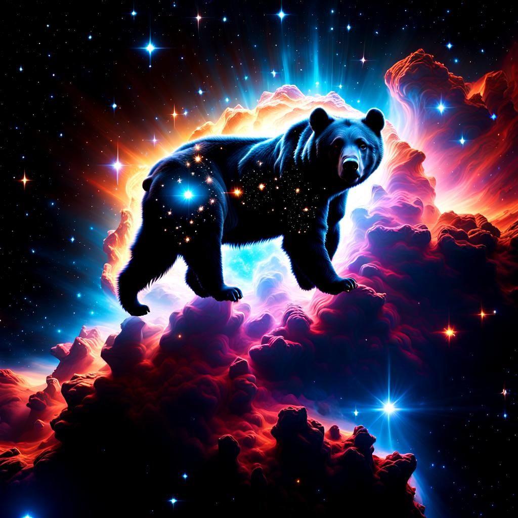 Ursa Major Constellation in a Starry Sky