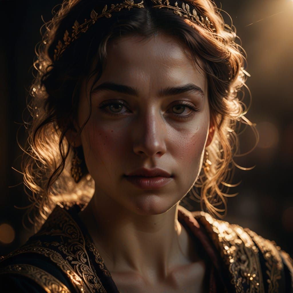 Breathtakingly Realistic Portrait in Golden Light