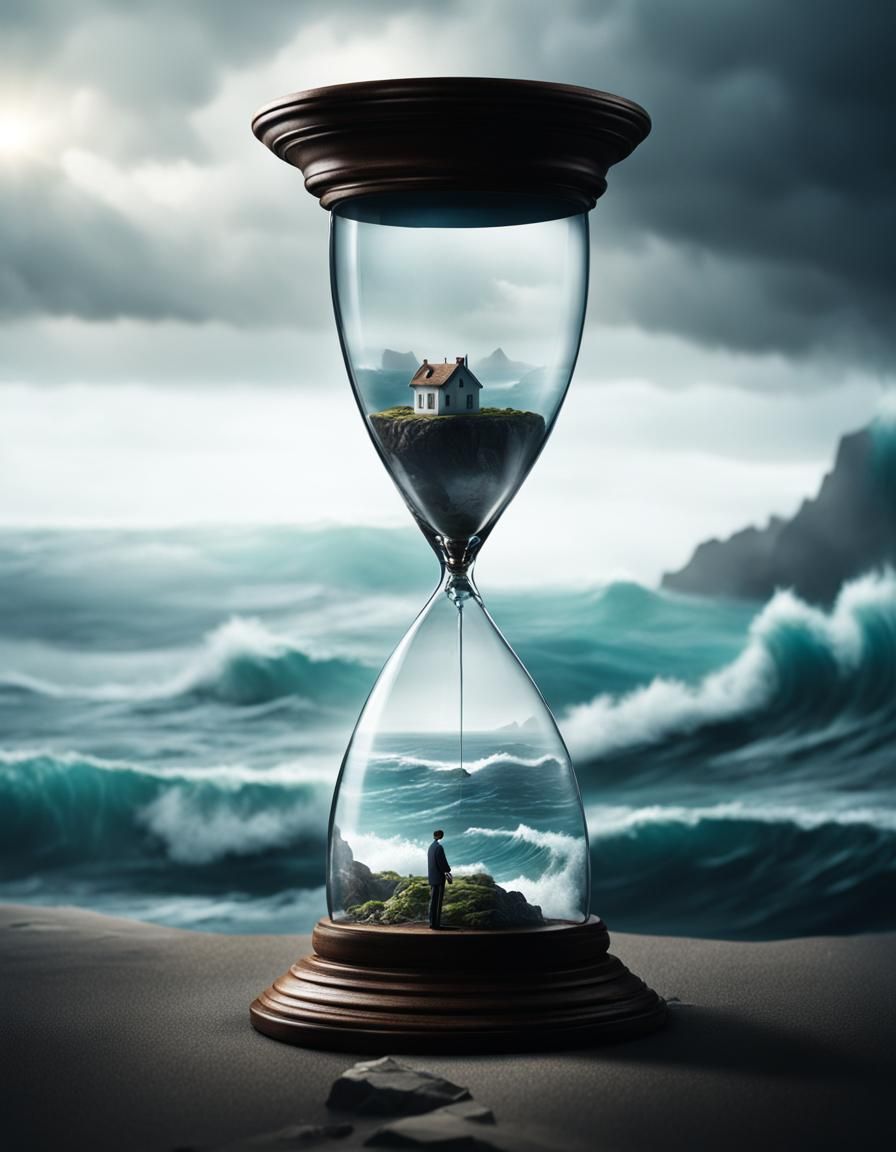 Hourglass World: House and Island in Time