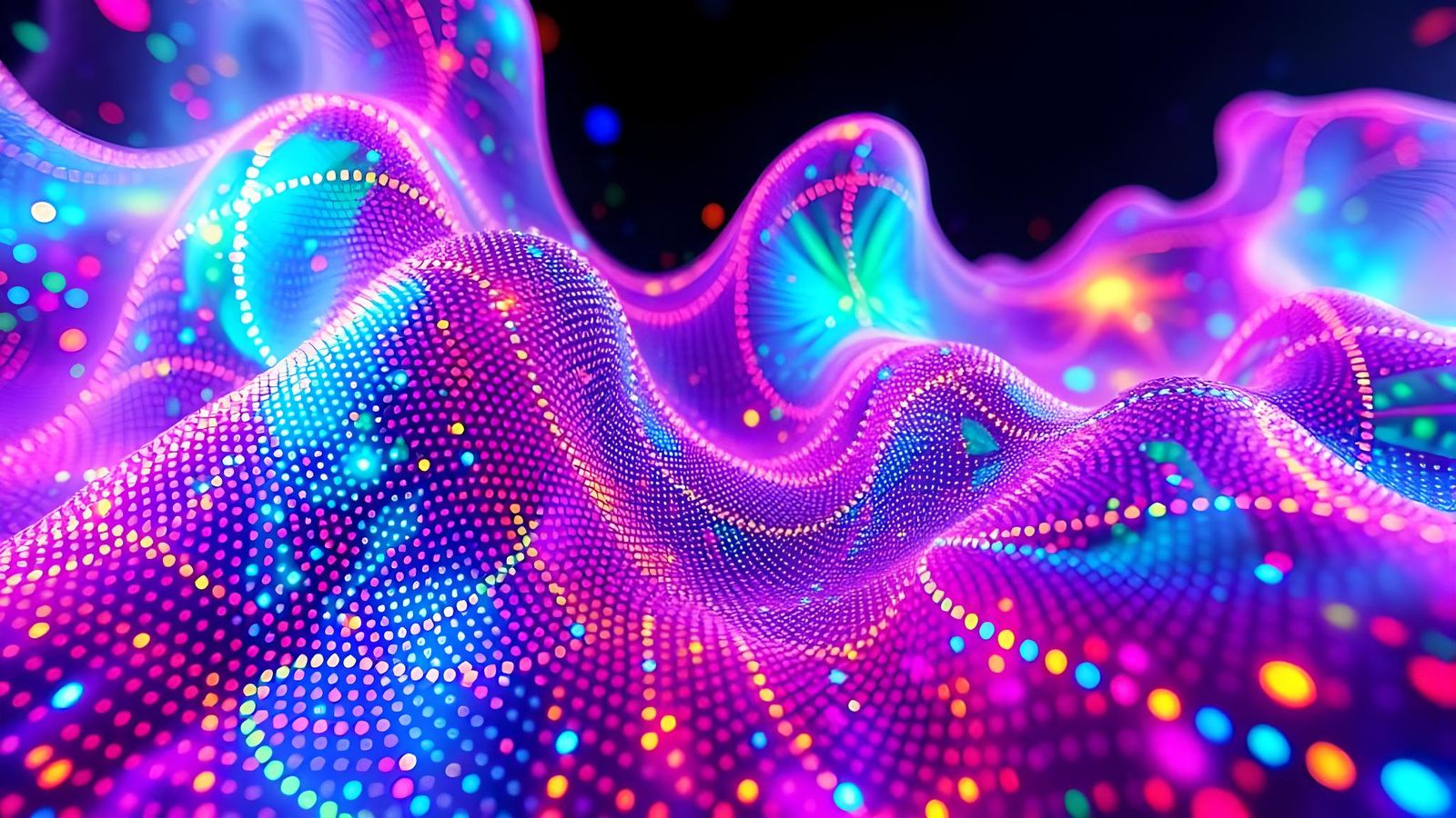 Vibrant Dotgrid Surface in Motion