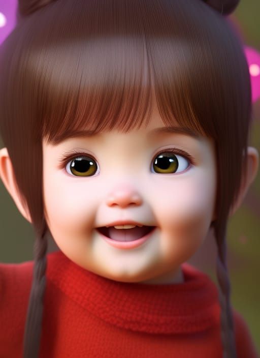 Adorable Baby Character Design in Pixar Style