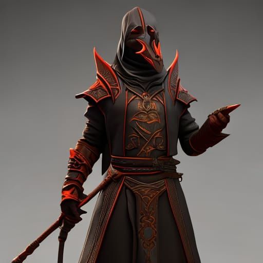 Lizard Cultist in Dark Fantasy Style