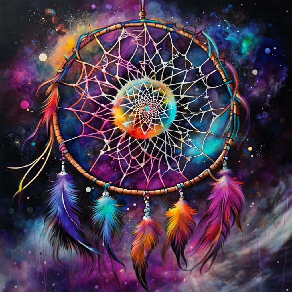 Cosmic Dreamcatcher in Graffiti Art Style
