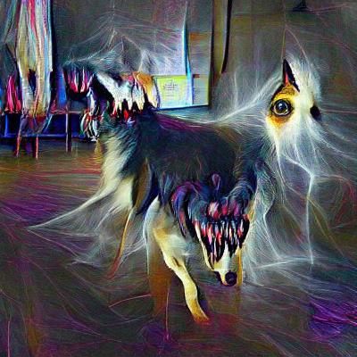 Ethereal Beauty: A Haunting Spectral Dog