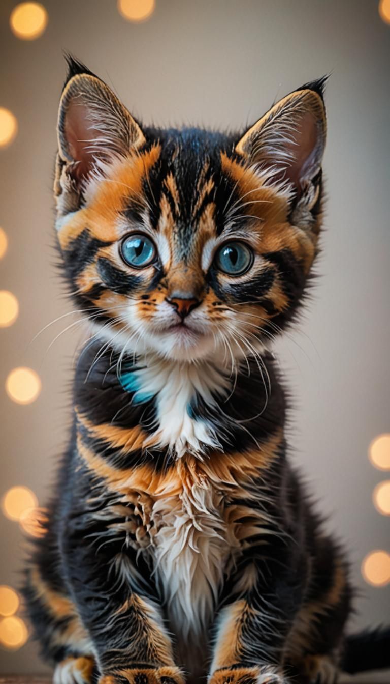 Harlequin Fibonacci Kitten: Professional Photography
