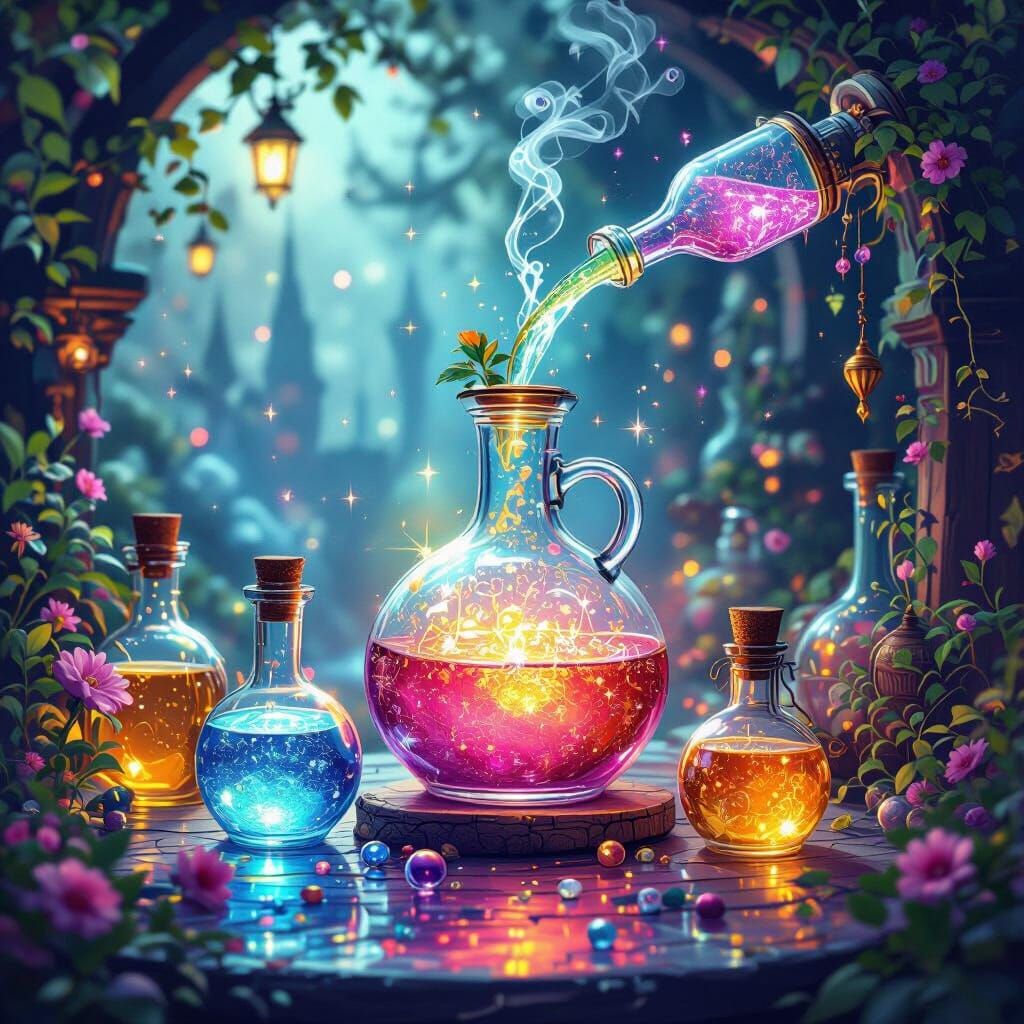 Magical Elixir Mixer Crafting Sparkling Potions