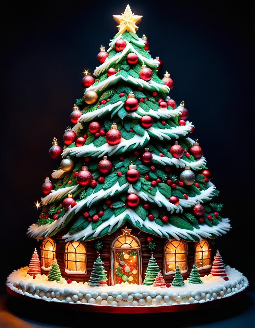Giant Christmas Tree Cake Masterpiece