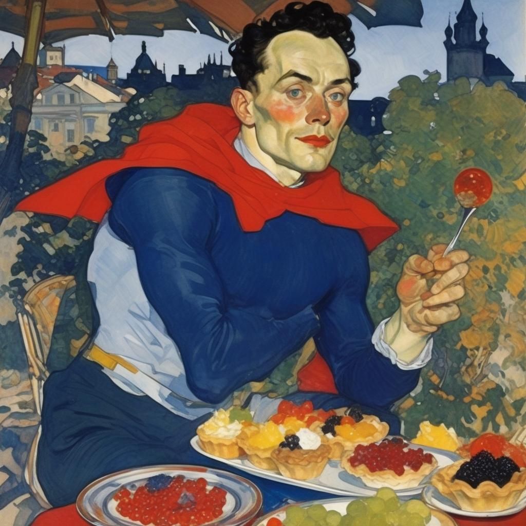 Superhero's Vacation: Tartlets and Caviar, Classical Portrai...