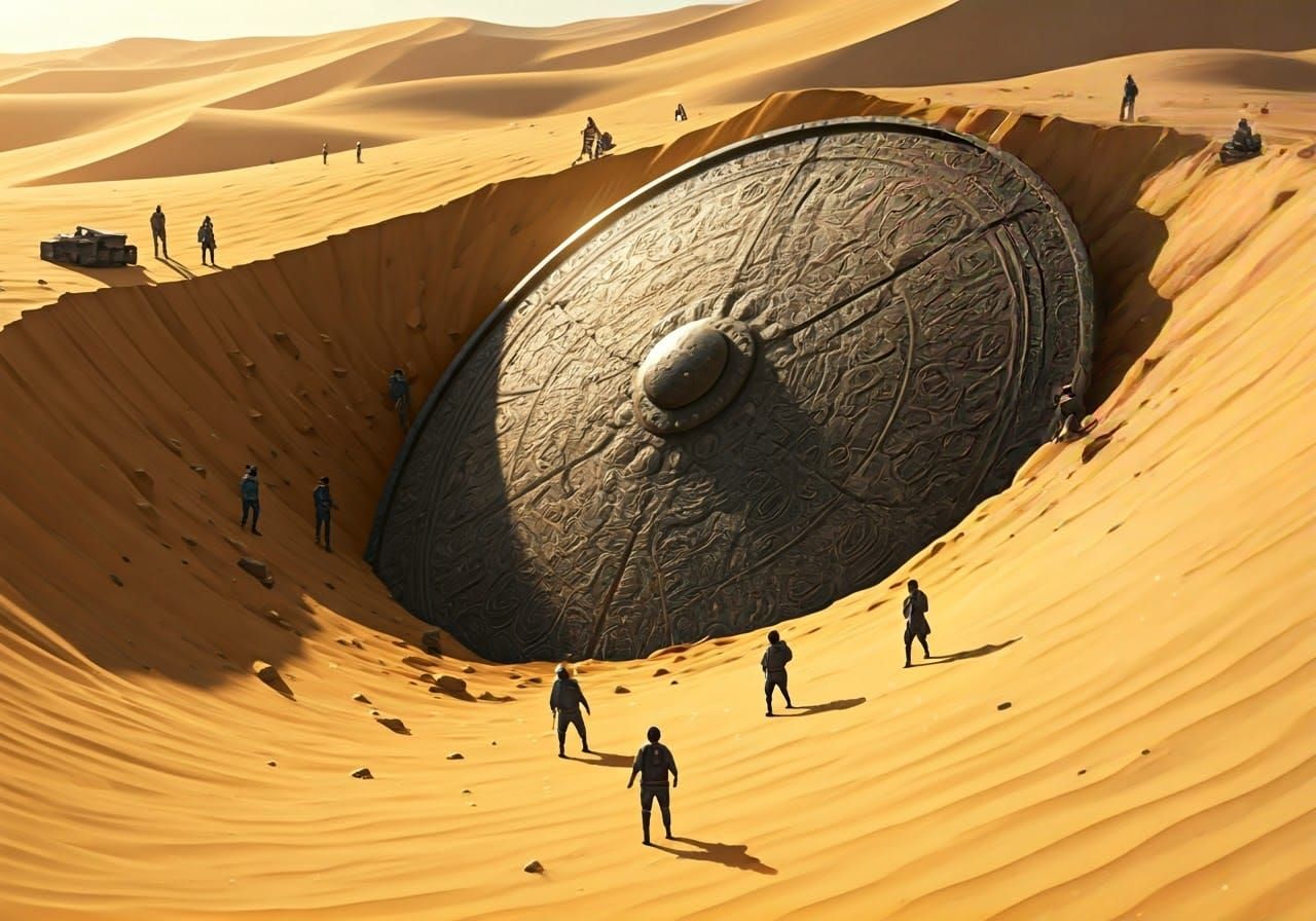 Ancient Shield Unearthed in Golden Desert