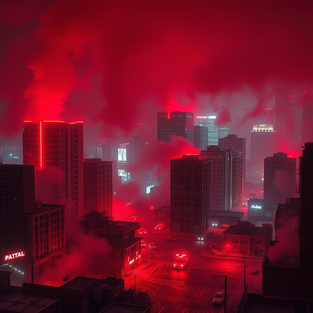 Dystopian Los Angeles 2049 in Cyberpunk Style