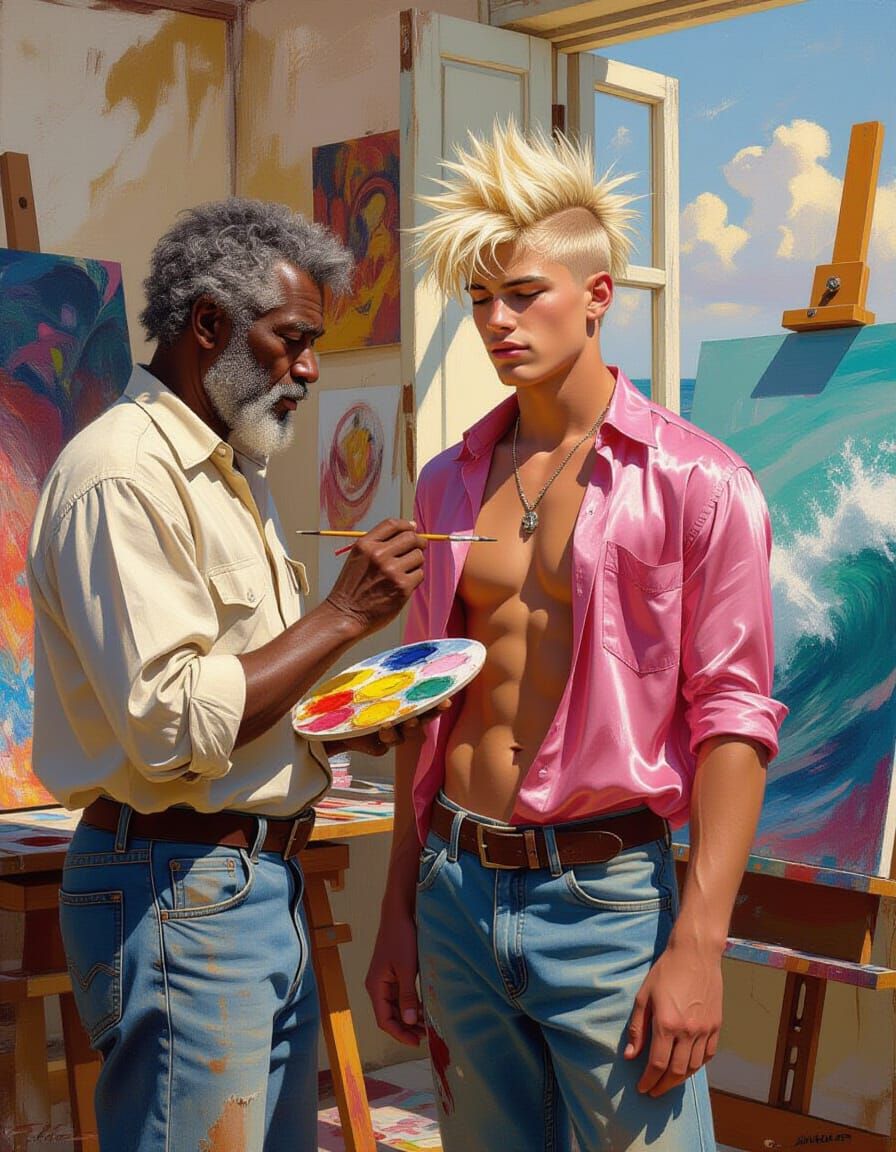 Painter Depicts Surfer in Hyperrealistic Oil Painting