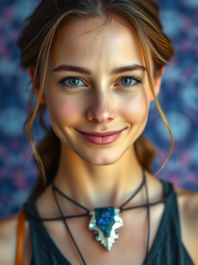 Portrait of a Woman with Abstract Pendant