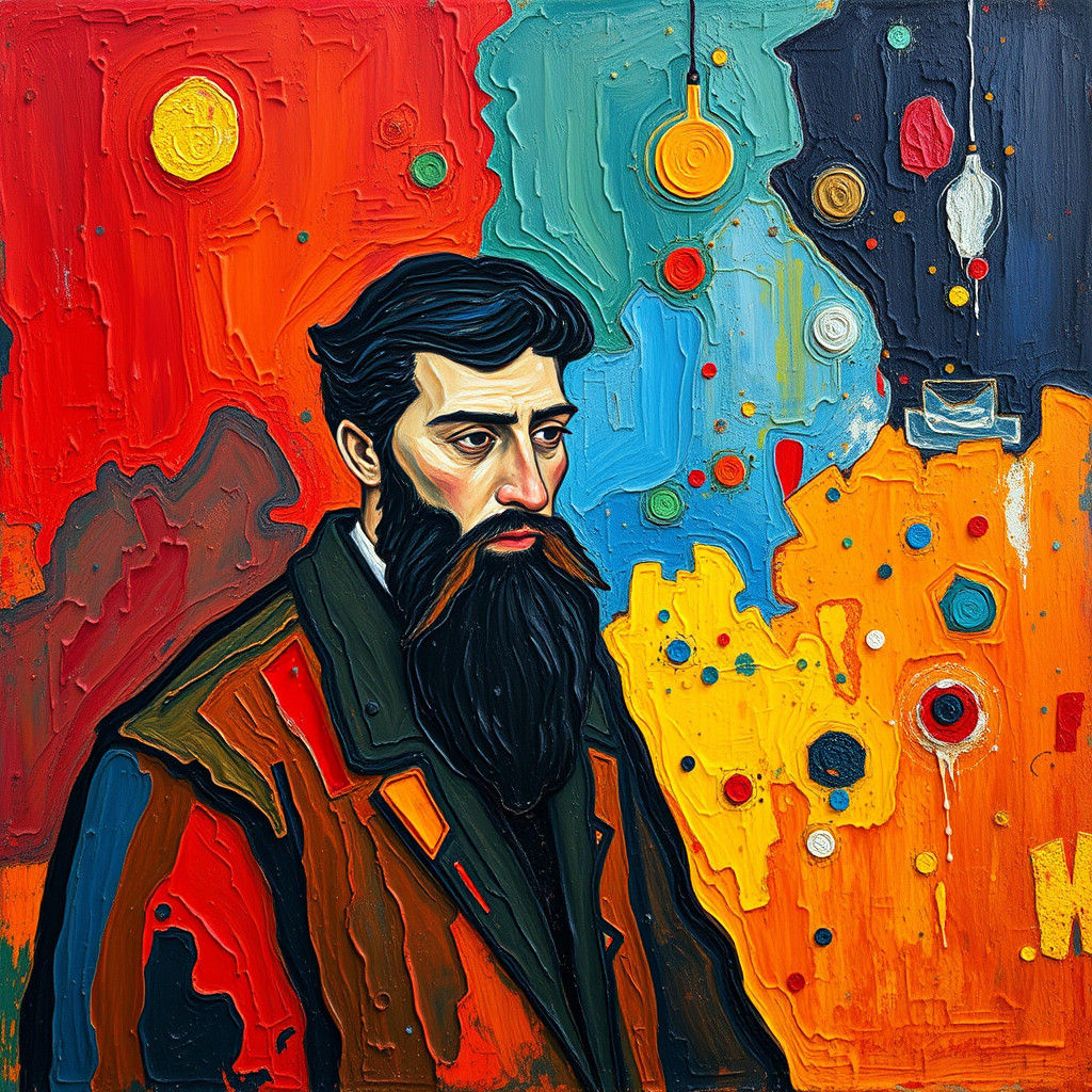Rasputin Portrait in Expressionist Style
