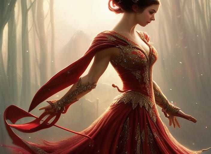 Intricate Christmas Ballerina Digital Art