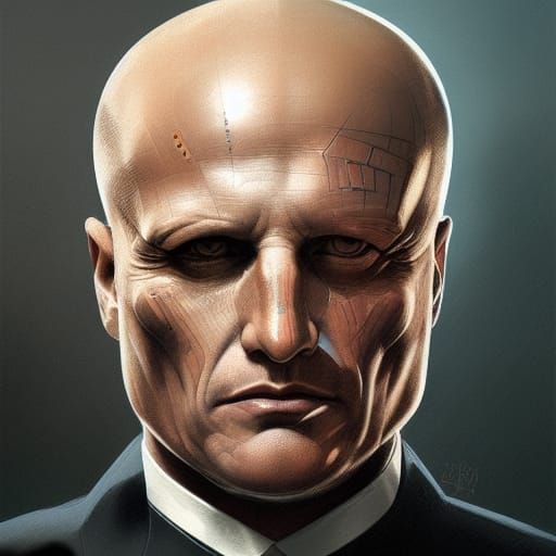 Cyborg Portrait in Hyperdetailed Style