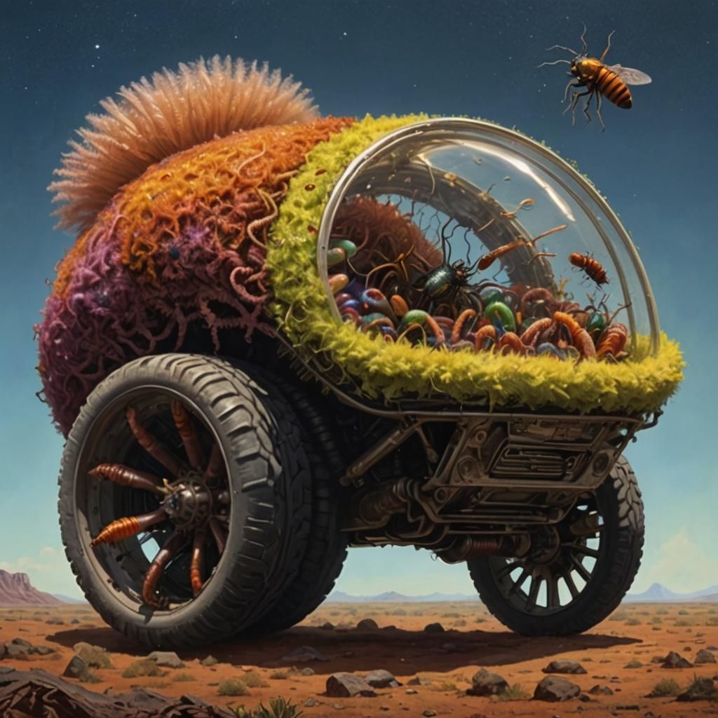 Alien Colonial Organism with Biological Wheels