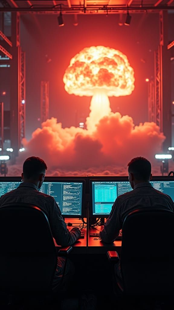 AI Nuclear Launch in High-Tech Command Center