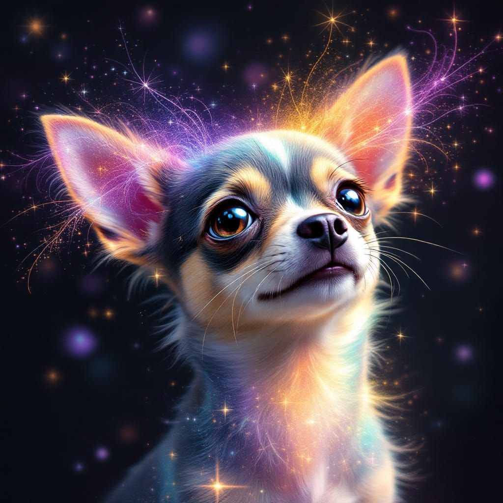 Whimsical Chihuahua Portrait in Dreamlike Brushstrokes
