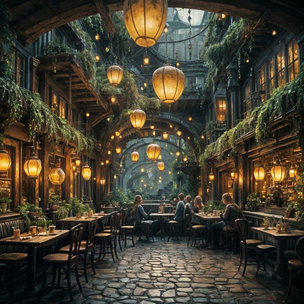 Enchanted Café: Magical Ingredients and Self-Pouring Cups