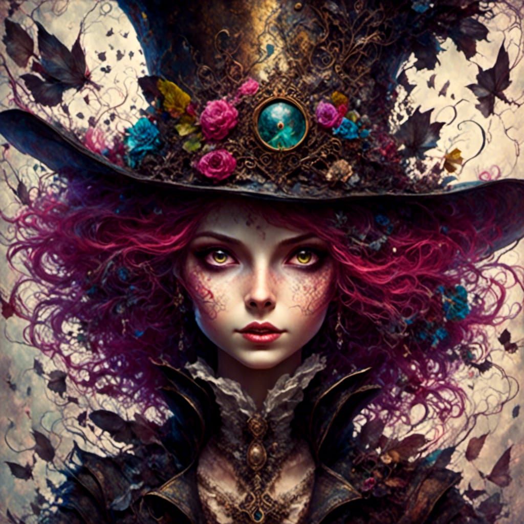 Enchanting Darkling: A Female Mad Hatter Portrait