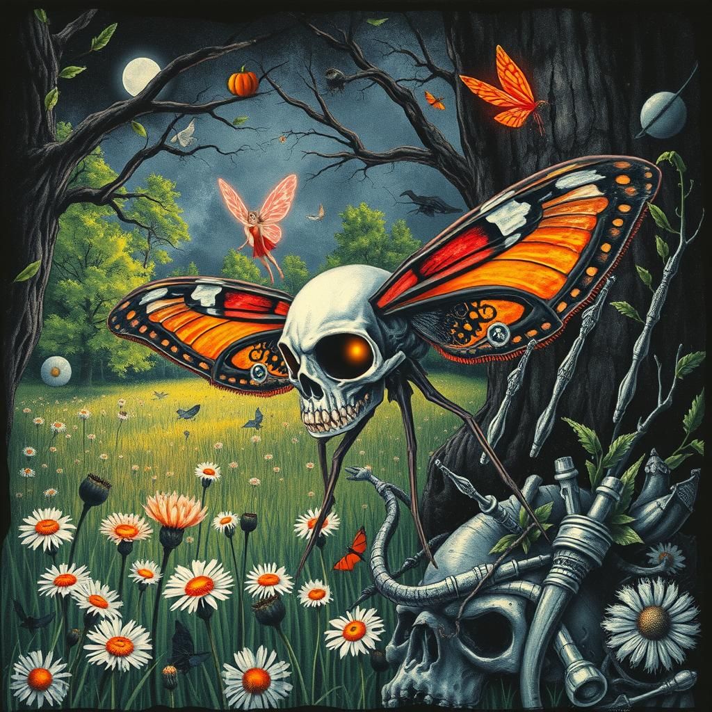 surreal autumn  Halloween , highly  detailed  drawing  a   s...